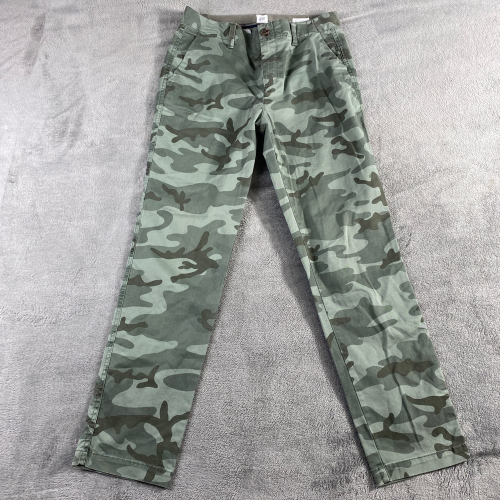 Gap Chino Pants Womens 2 Olive Camo Girlfriend Chino Mid Rise Utility Slim Fit